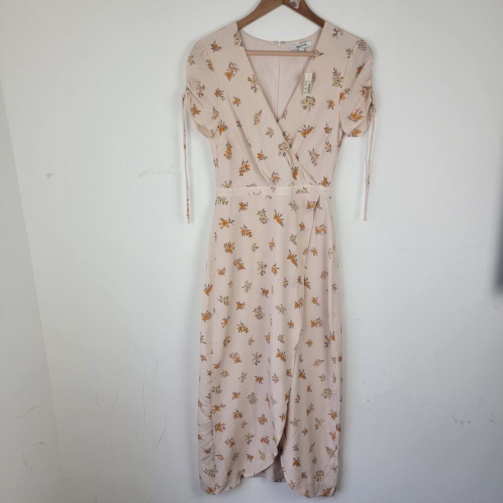 Madewell Women’s Size 0 Field Bouquet Floral Faux Wrap Silk Maxi Dress
